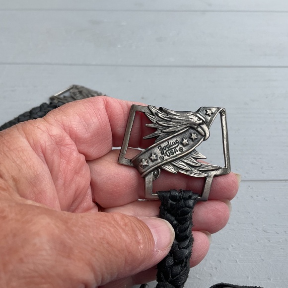 Zodiac USA boot tassels vintage 1980’s brass black leather - Picture 6 of 9